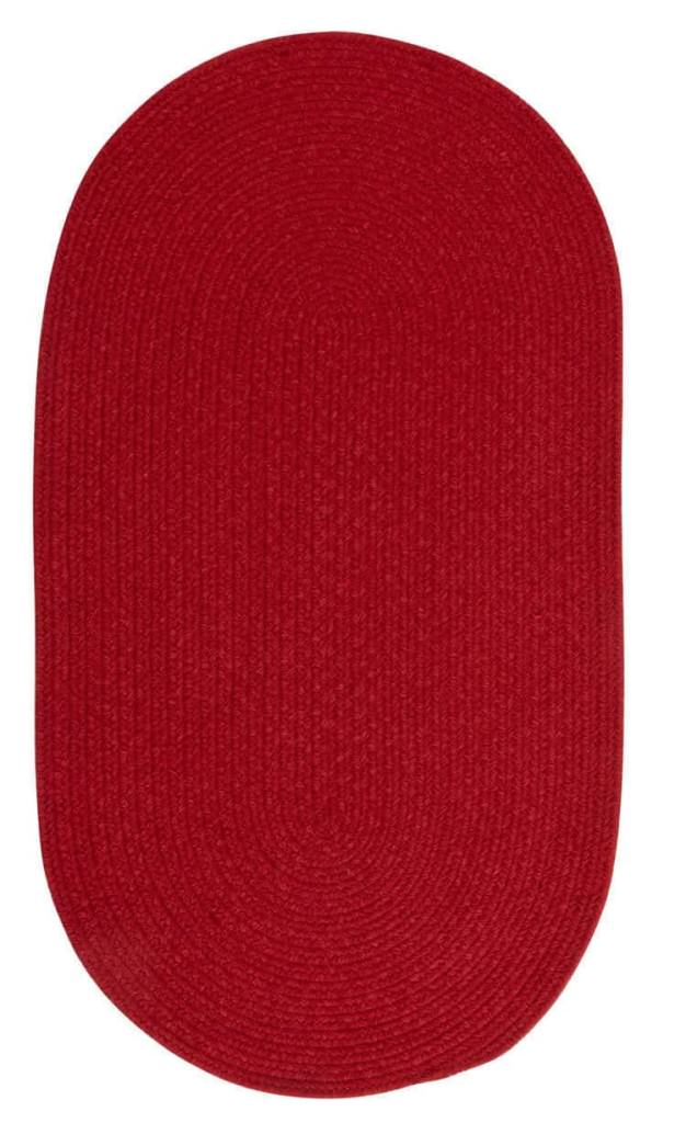 Capel Heathered 530 Scarlet Red Solid Braided Rug