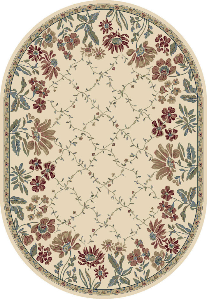 Dynamic Ancient Garden 6'-7" x 9'-6" Oval 57084-6464 Ivory Rug