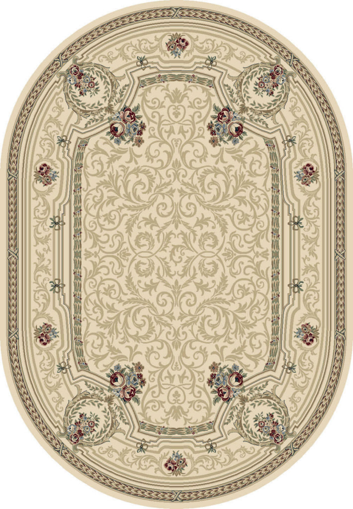 Dynamic Ancient Garden 6'-7" x 9'-6" Oval 57091-6464 Ivory Rug
