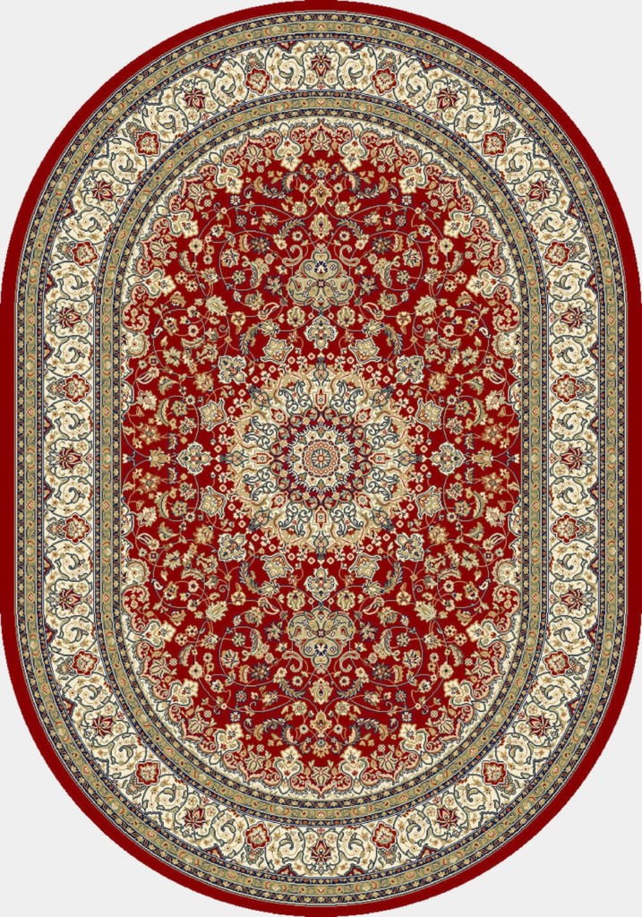 Dynamic Ancient Garden 6'-7" x 9'-6" Oval 57119-1414 Red / Ivory Rug