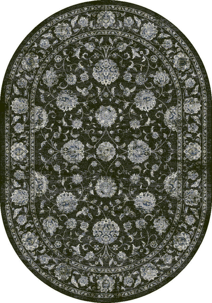 Dynamic Ancient Garden 6'-7" x 9'-6" Oval 57126-3636 Charcoal / Silver Rug
