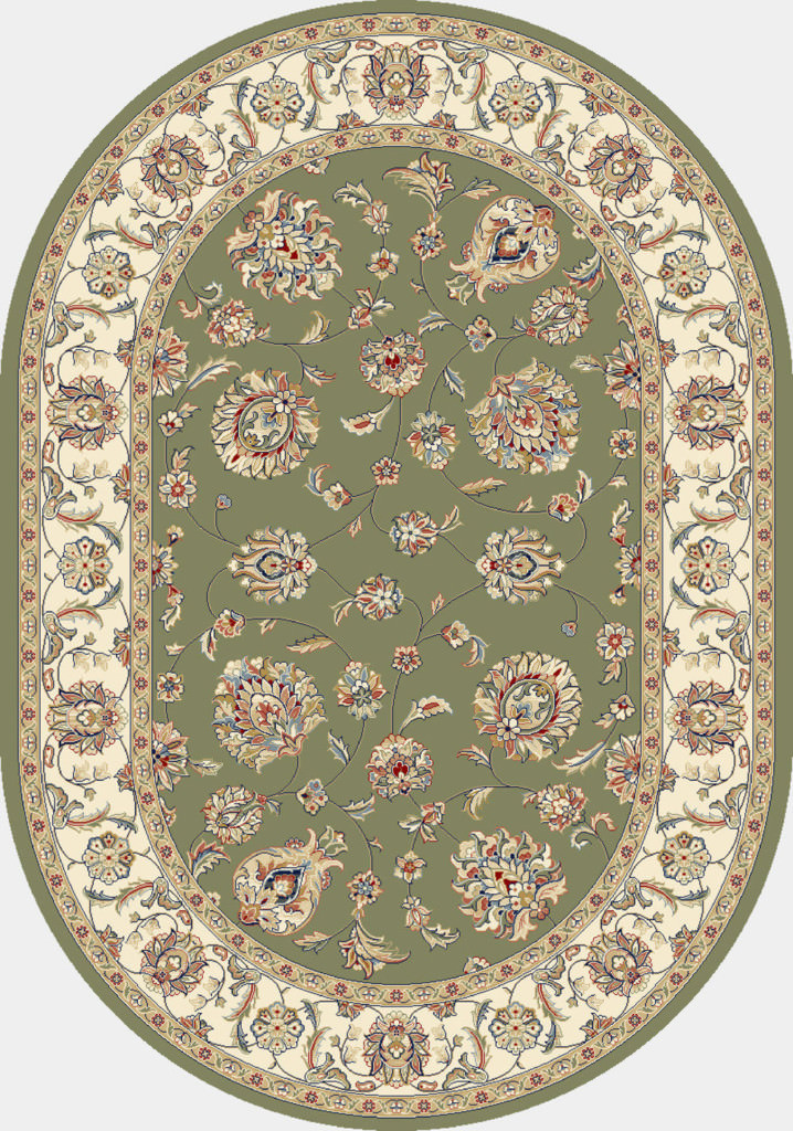 Dynamic Ancient Garden 6'-7" x 9'-6" Oval 57365-4464 Green / Ivory Rug